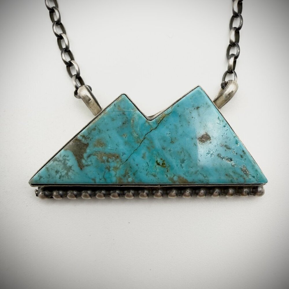 Augustine Largo Turquoise Mountain Necklace Sterling, 18", 15g